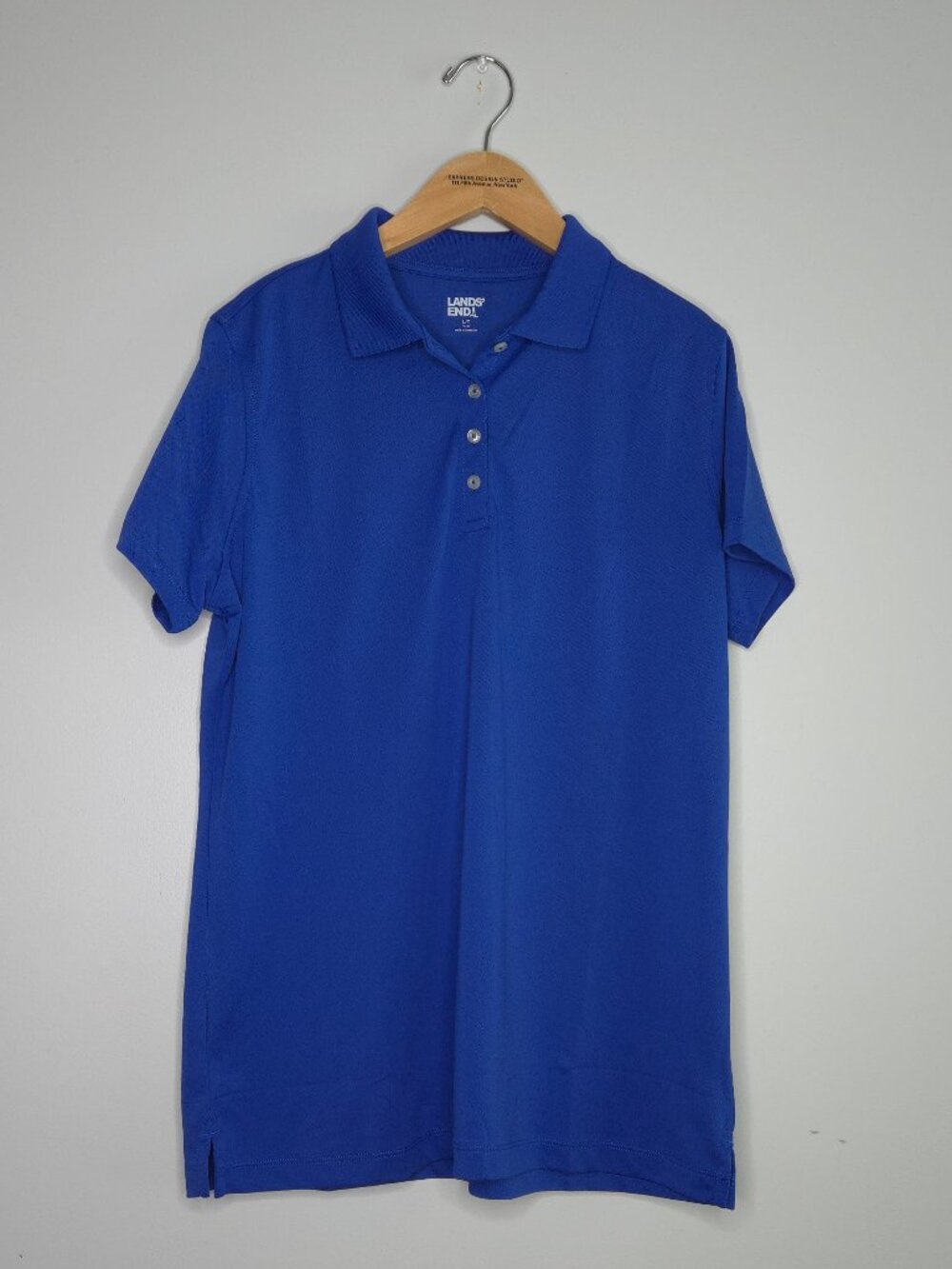 Lands' End Women's Solid Polo Shirt Royal Blue Tall L/T 14-16